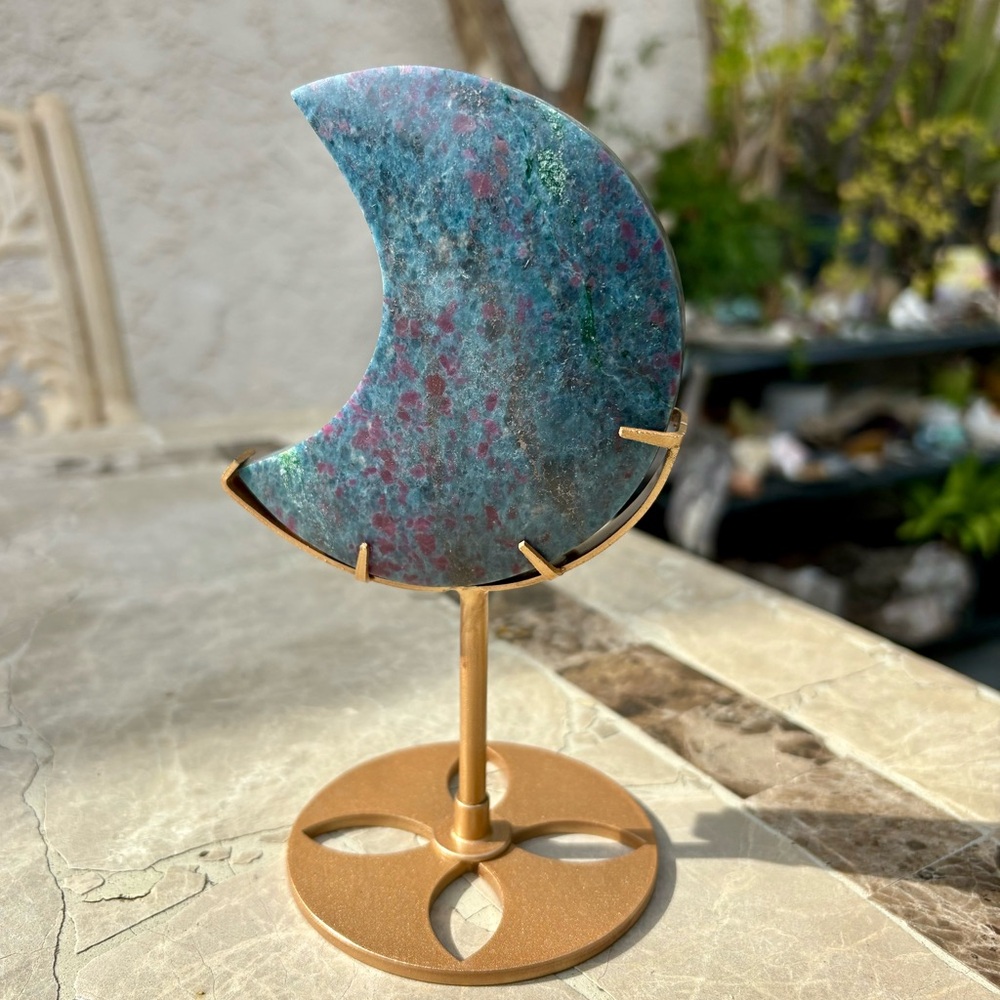 Ruby in Kyanite Crescent Moon Crystal
